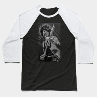 Phil Lynott - Thin Lizzy - monochrome close up Baseball T-Shirt